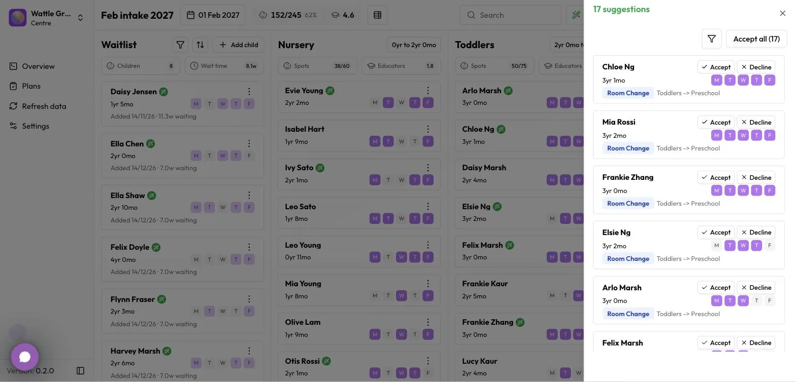 Accept a suggestion to add it to your plan.